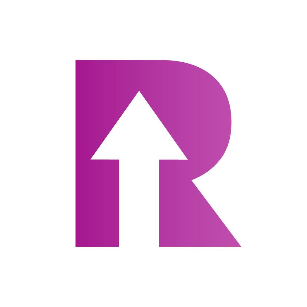 Letter R Financial Logo with Growth Arrow Design. Accounting Element, Financial Investment Symbol Vector Template