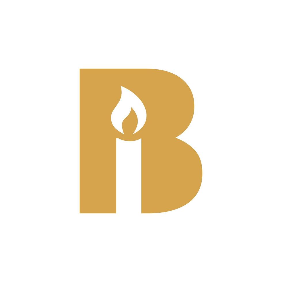 Letter B Candle Logo Design For Event, Celebration and Party Symbol Vector