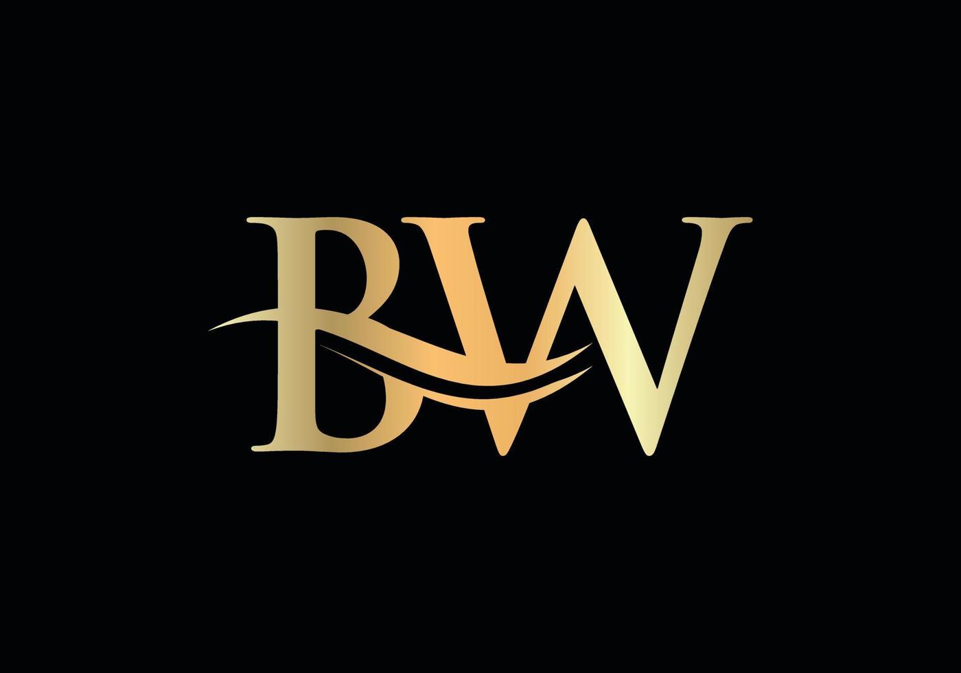 plantilla de vector de diseño de logotipo de empresa de letra bw inicial con una moda mínima y moderna.