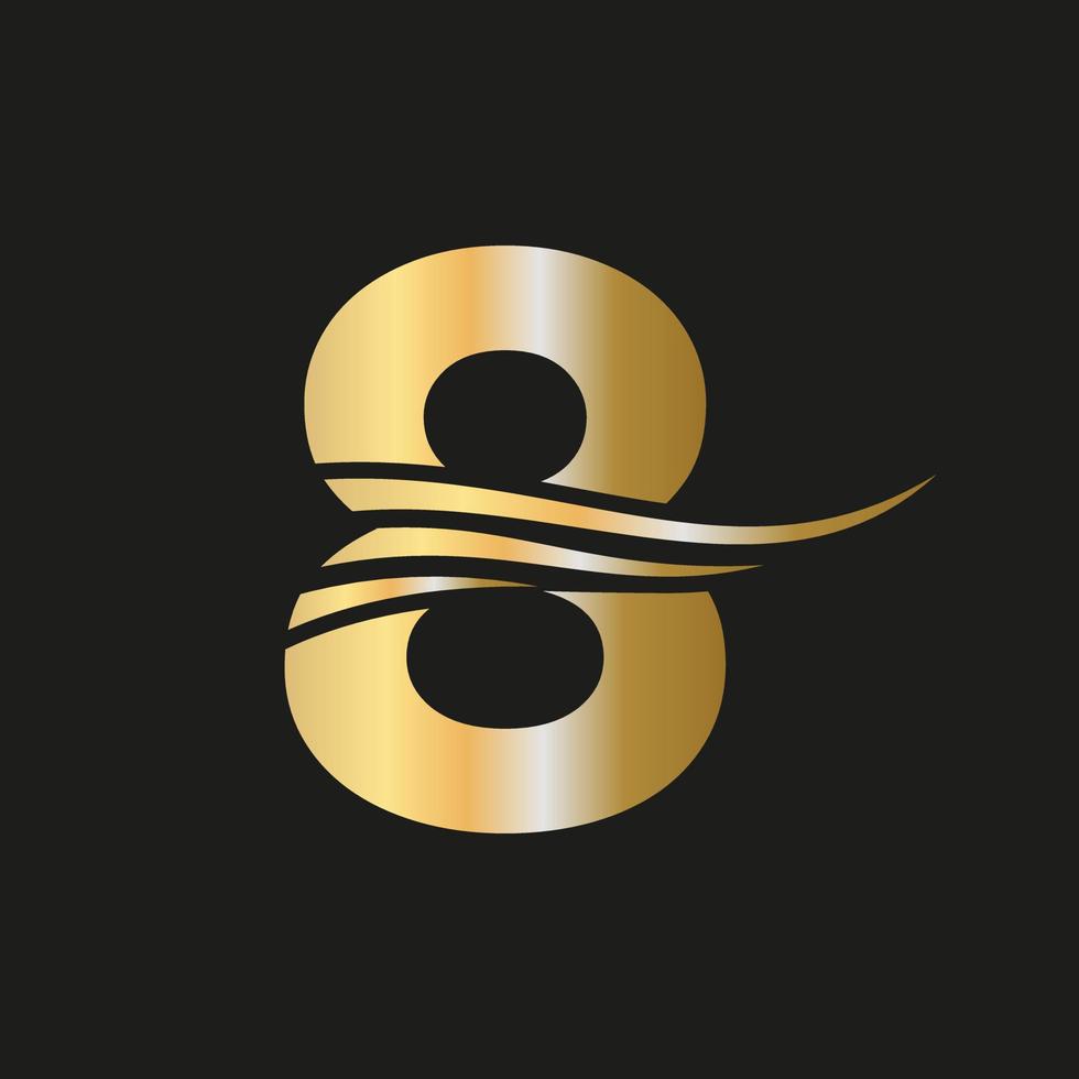 plantilla de vector de logotipo de monograma de logotipo de letra moderna 8 combinada con lujo, negocios de moda e identidad de empresa