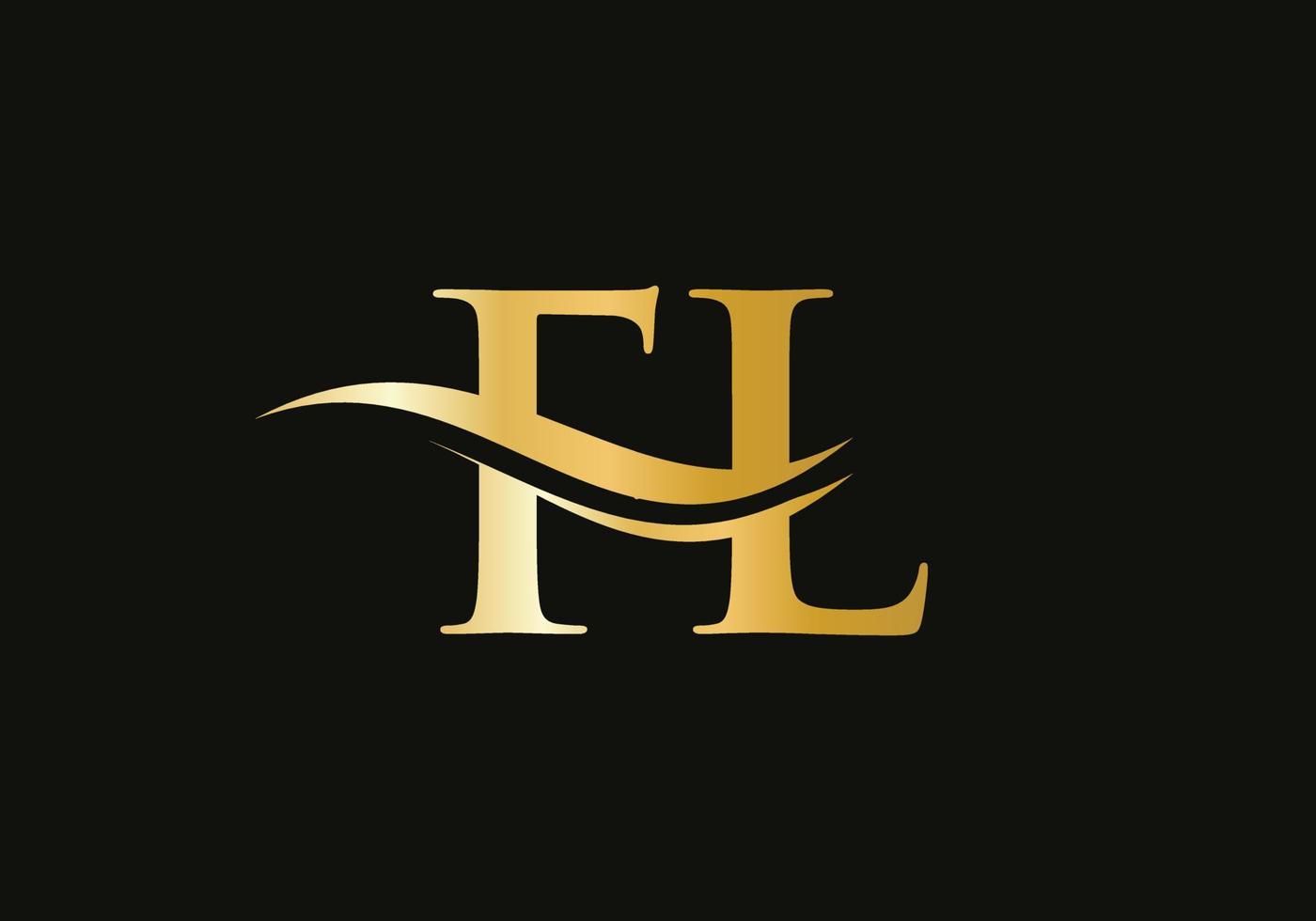 carta fl creativa con concepto de lujo. diseño moderno del logotipo de fl para la identidad empresarial y empresarial vector