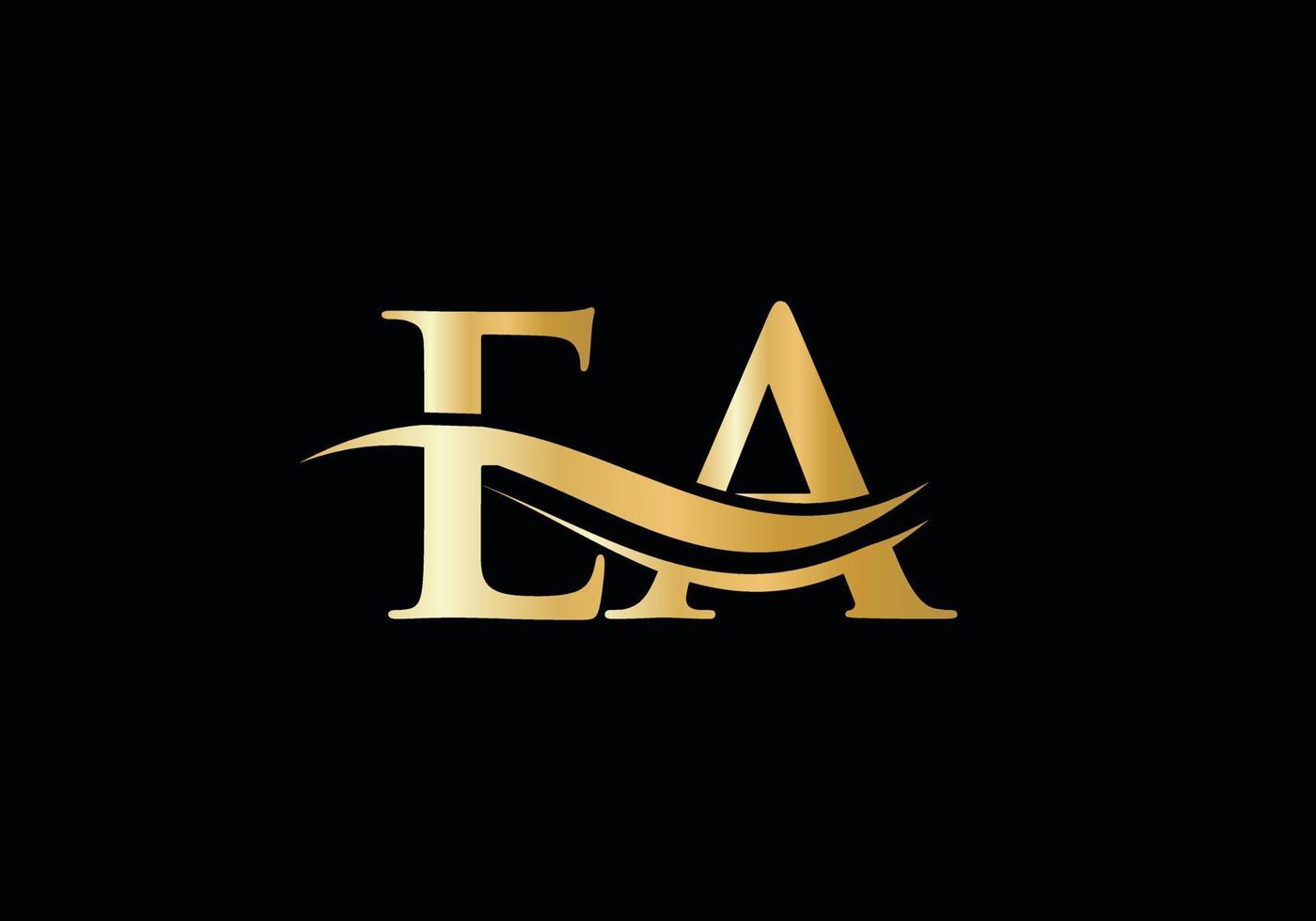 plantilla de vector de logotipo vinculado a la letra inicial ea. diseño del logotipo de la letra swoosh ea. diseño de logotipo ea con moda moderna
