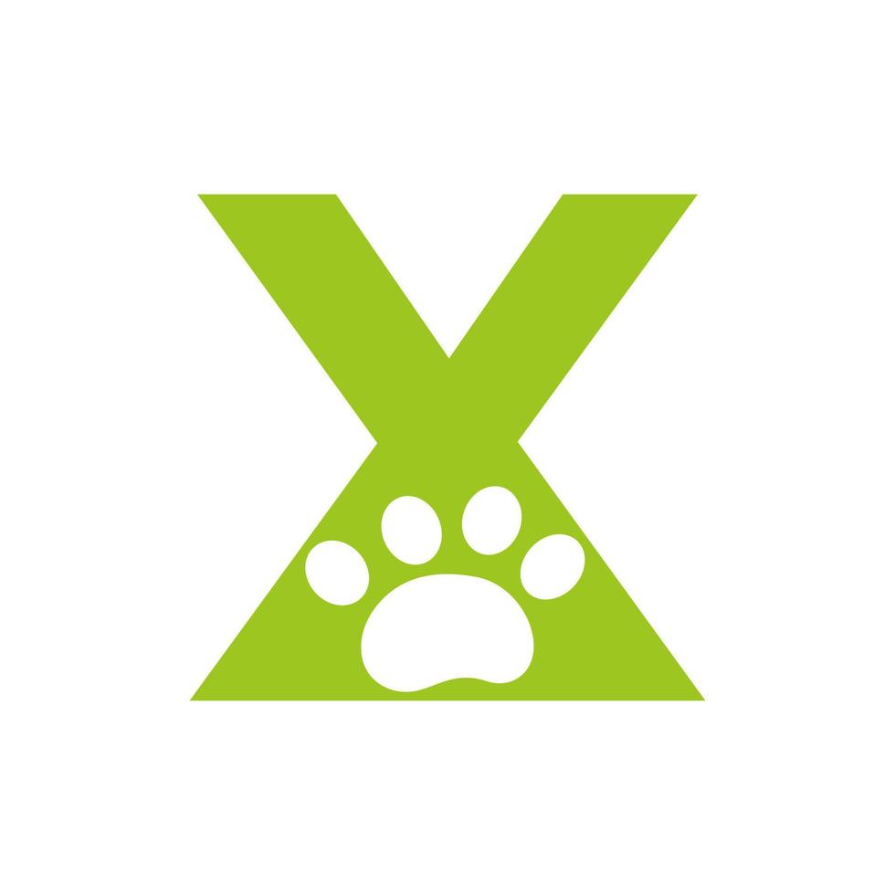 letra x logotipo de cuidado de mascotas, plantilla de símbolo y signo vectorial de diseño de logotipo de perro vector