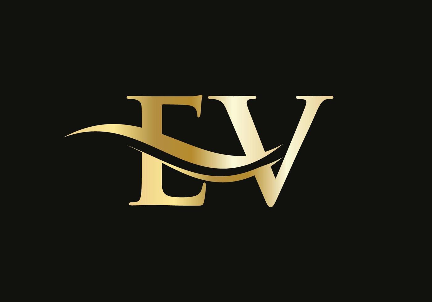 Modern EV logotype for luxury branding. Initial EV letter business logo design vector