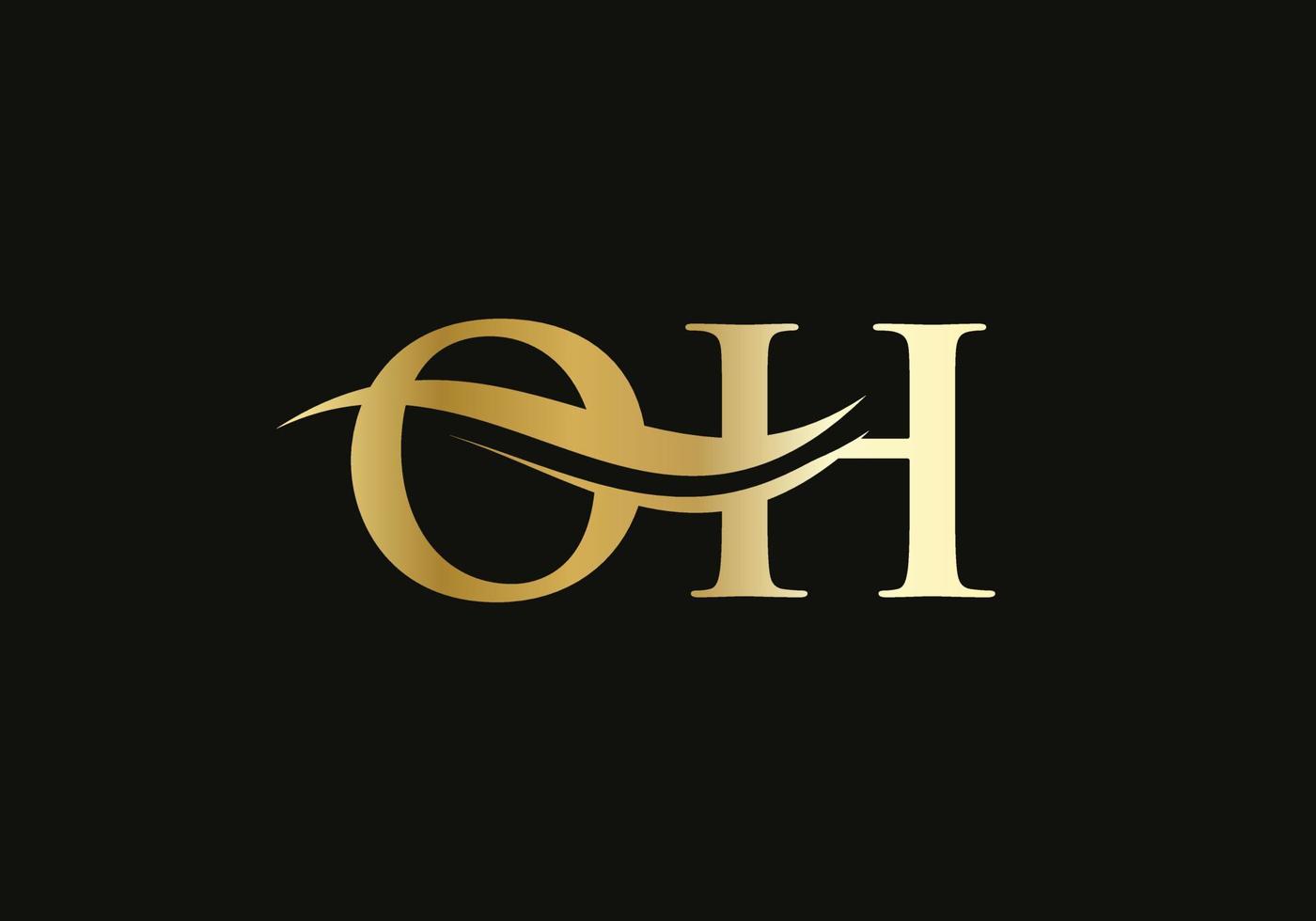 Initial monogram letter OH logo design Vector. OH letter logo design with modern trendy vector