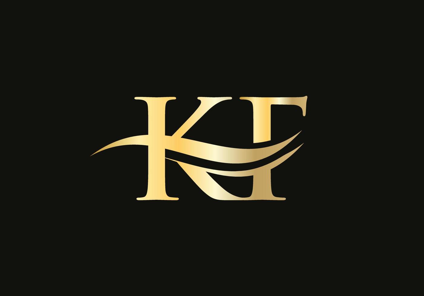 vector de diseño de logotipo de letra kf moderna. diseño de logotipo kf de letra vinculada inicial con moda creativa, mínima y moderna