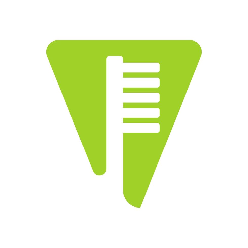 Initial Letter V Dental Logo Combine With Tooth Brush Symbol Template vector