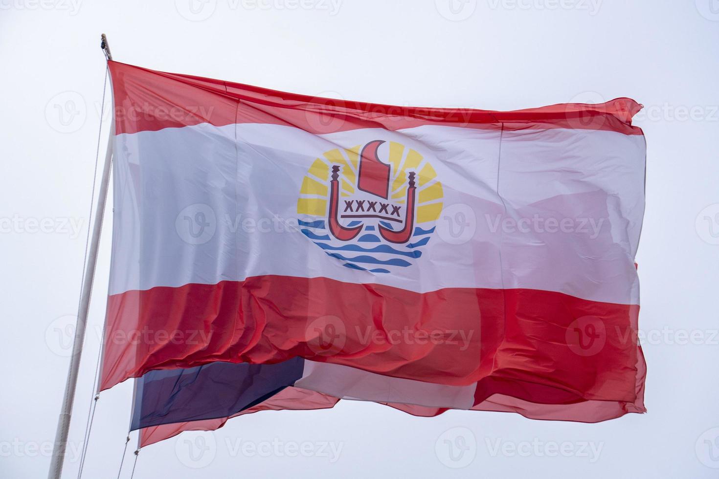 french polynesia waving flag in Bora Bora photo