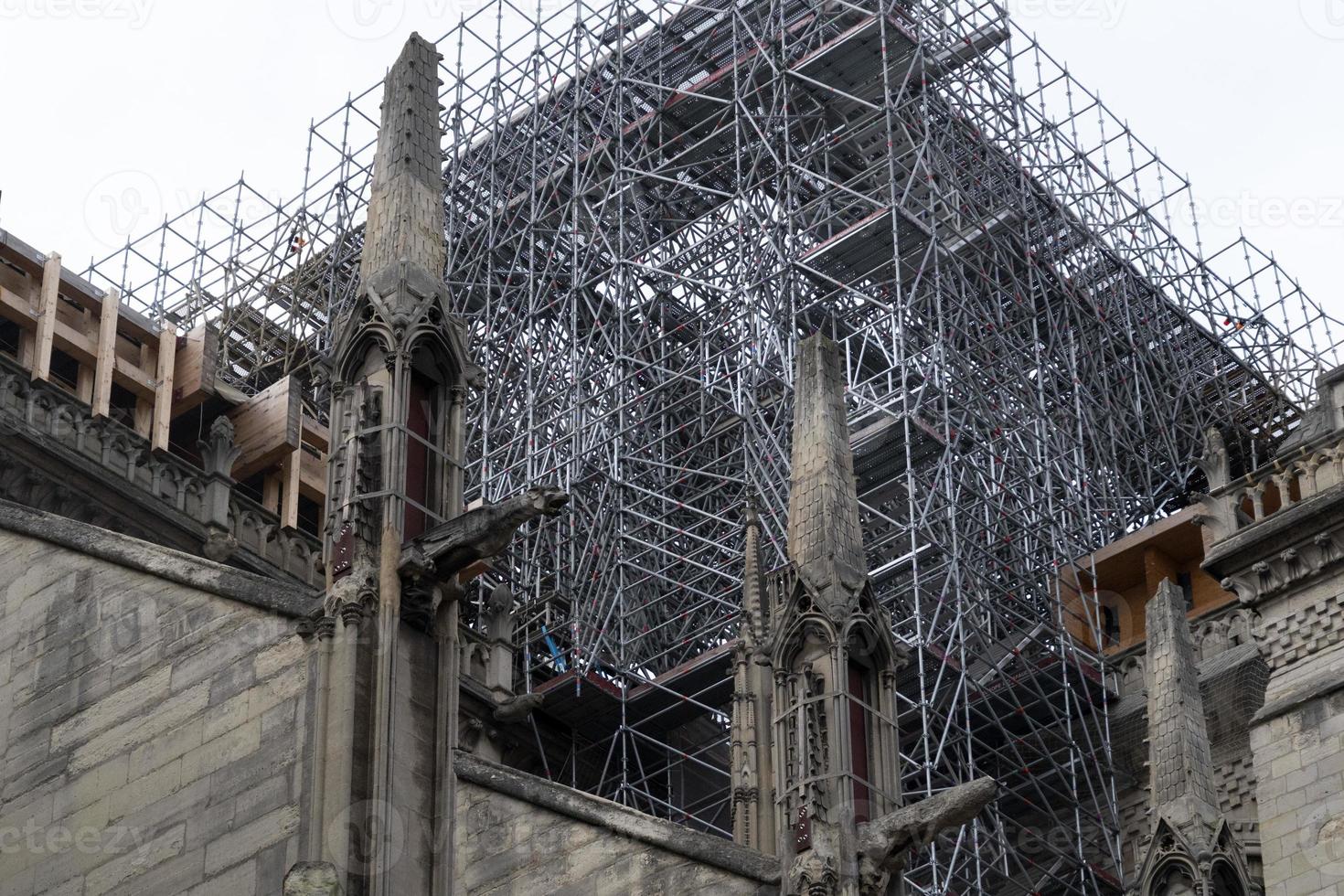 Notre dame paris under restoration photo