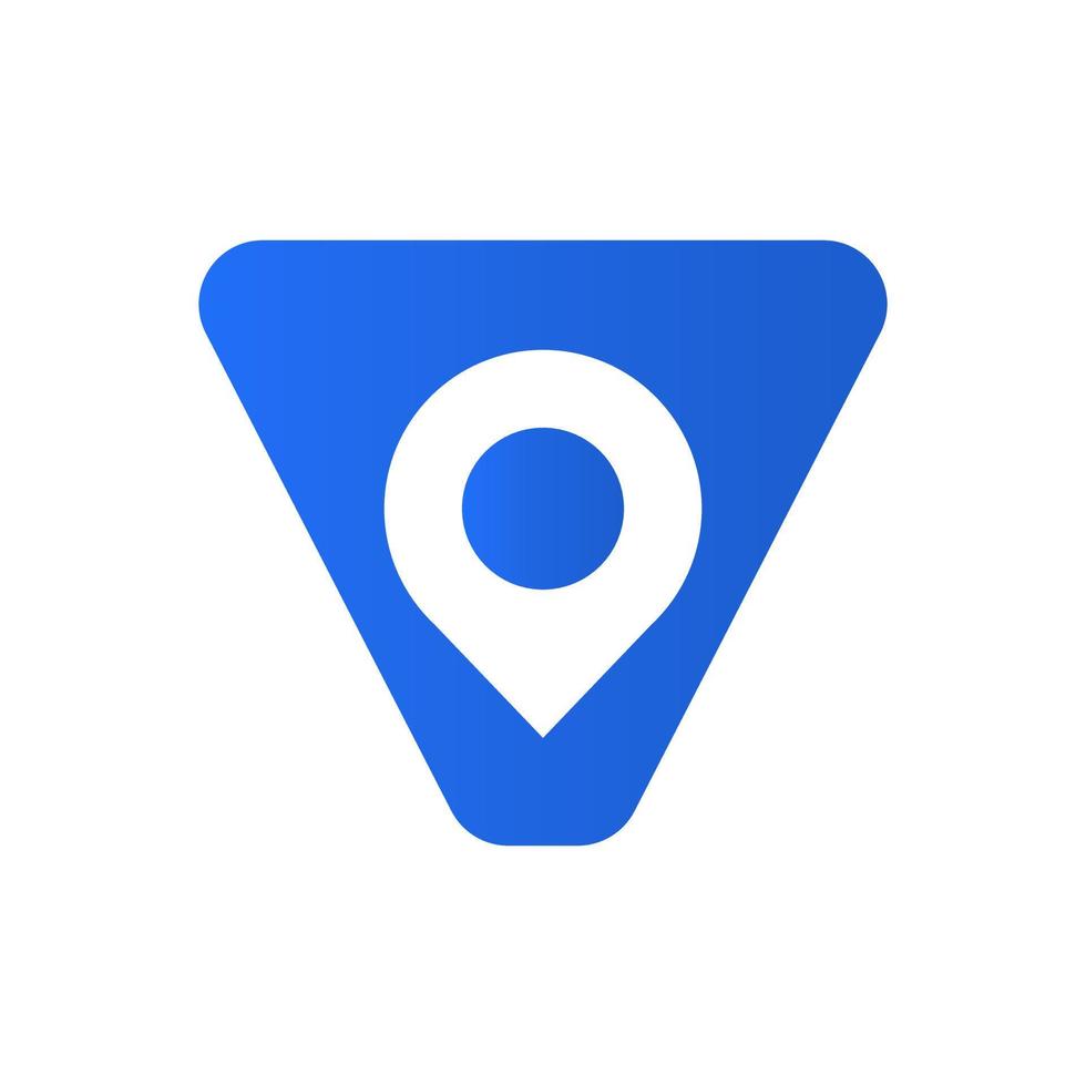 Letter V Location Logo Design Sign. Location Icon Concept With Alphabet For Road Direction Symbol Vector Template