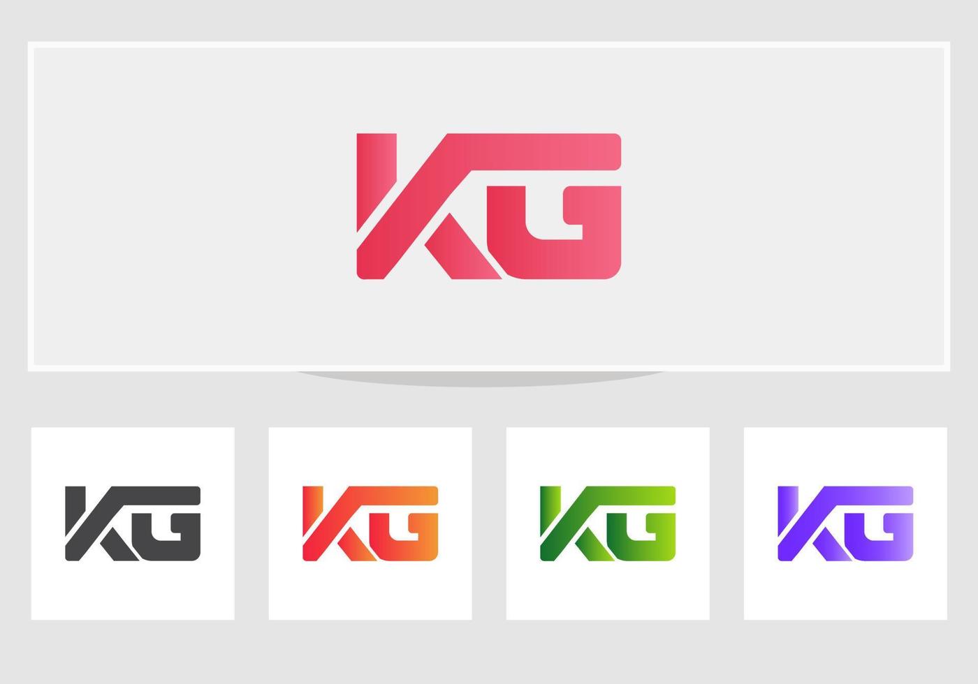Modern KG Logo Letter Design Template vector