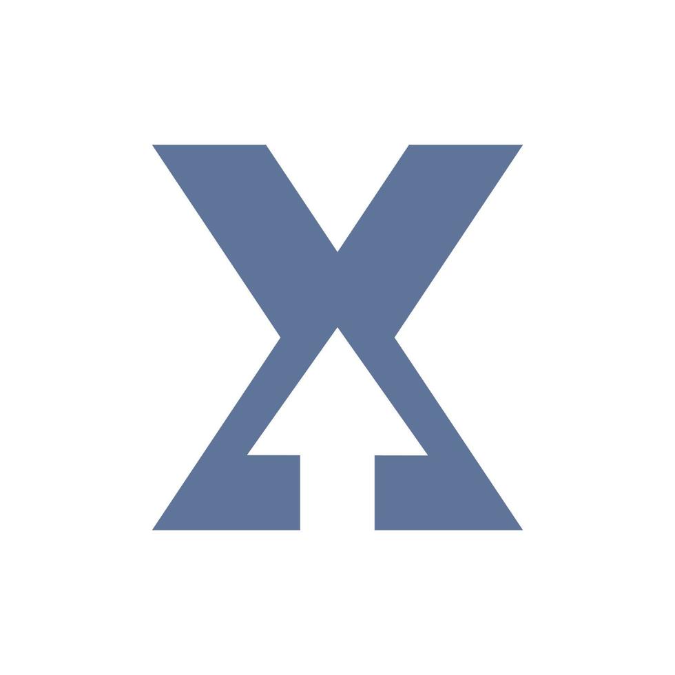 Letter X Financial Logo with Growth Arrow Design. Accounting Element, Financial Investment Symbol Vector Template