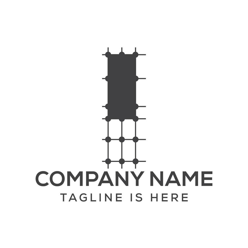 Letter I Architecture Logo Design. Real Estate Icon, Architect and Construction Symbol Vector Template