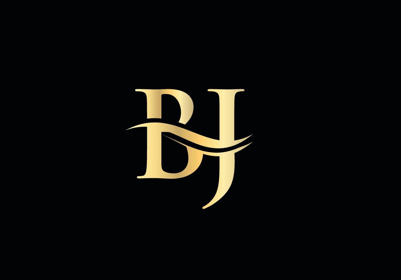 plantilla de vector de diseño de logotipo de empresa de letra bj inicial con una moda mínima y moderna. diseño de logotipo bj para negocios y construcción