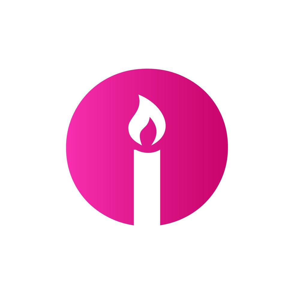 Letter O Candle Logo Design For Event, Celebration and Party Symbol Vector