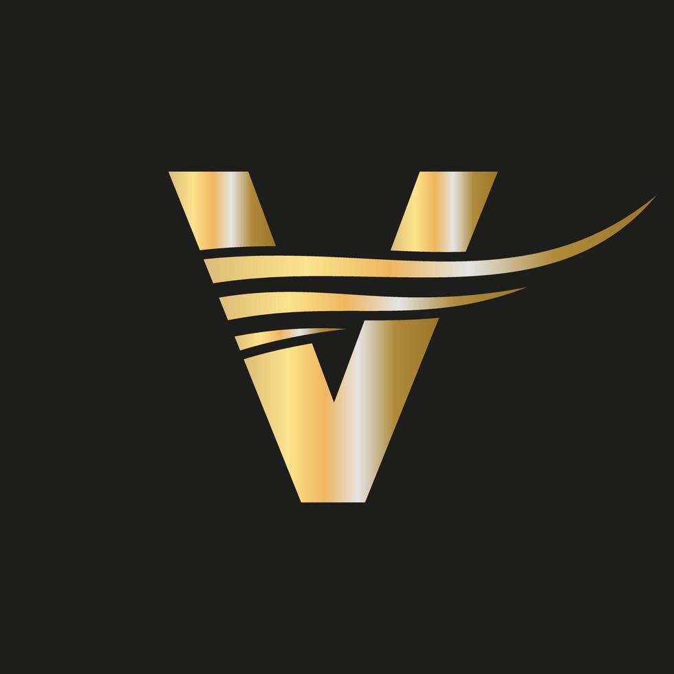 Modern Letter V Logo Monogram Logotype Vector Template Combined with Luxury, Fashion Business and Company Identity