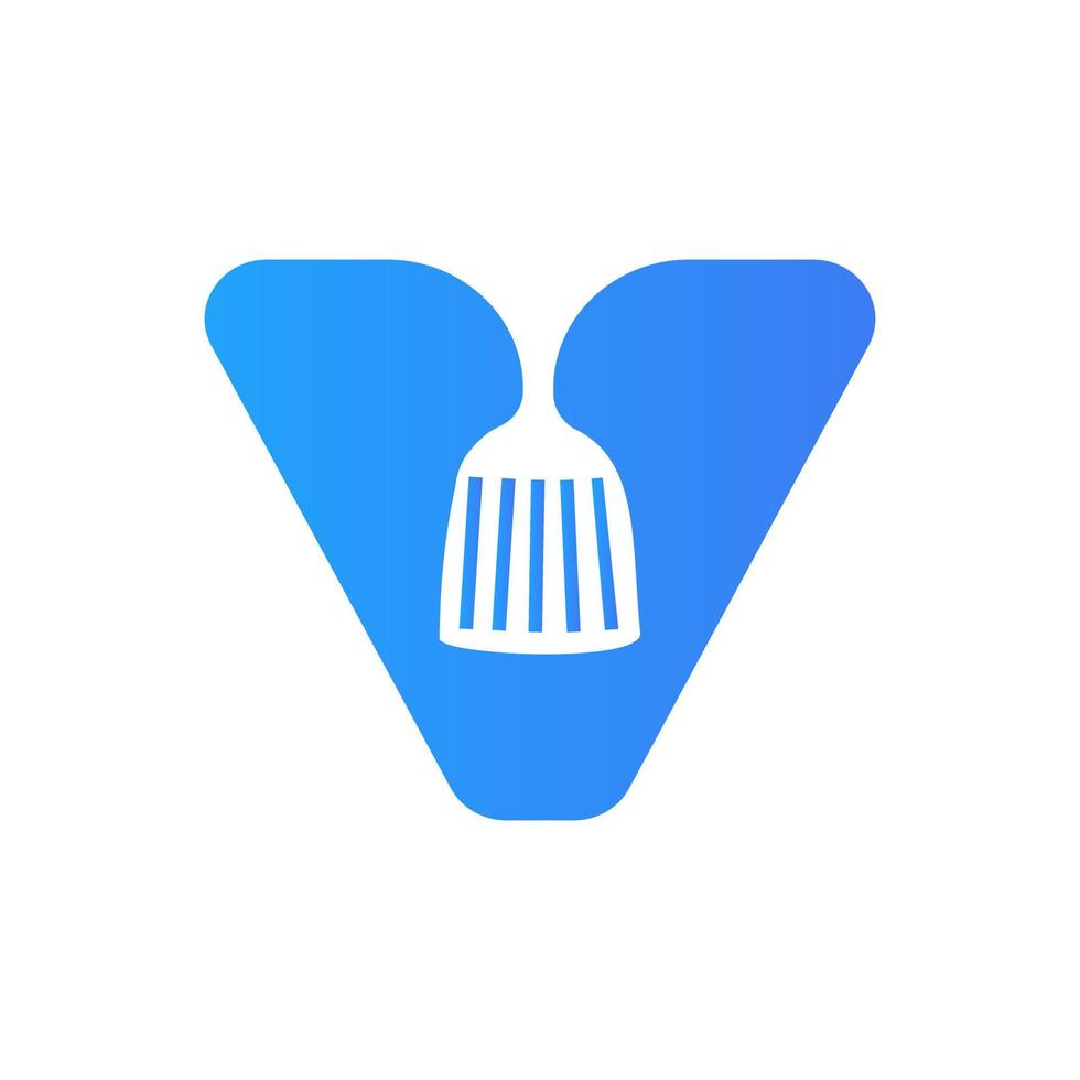 Letter V Kitchen Spatula Logo. Kitchen Logo Design Combined With Kitchen Spatula For Restaurant Symbol vector