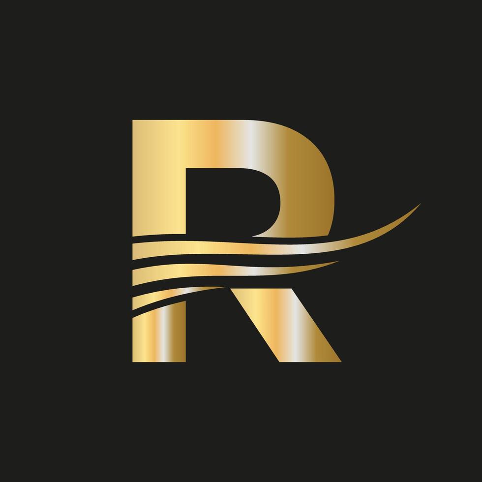 plantilla de vector de logotipo de monograma de logotipo de letra r moderna combinada con lujo, negocios de moda e identidad de empresa