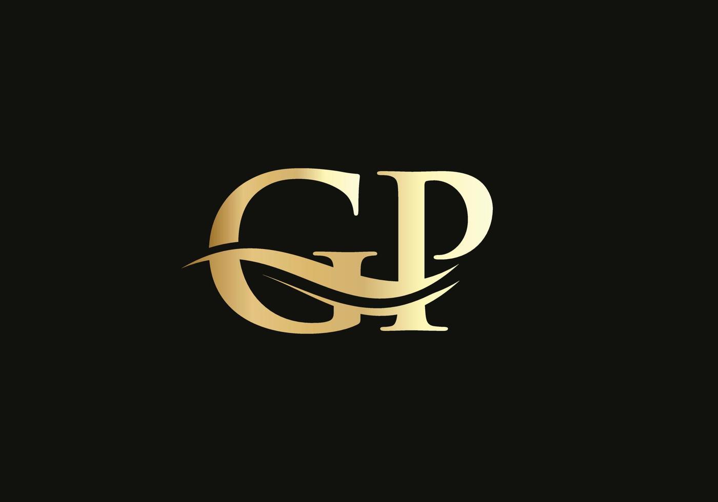 Elegant and stylish GP logo design for your company. GP letter logo. GP Logo for luxury branding. vector