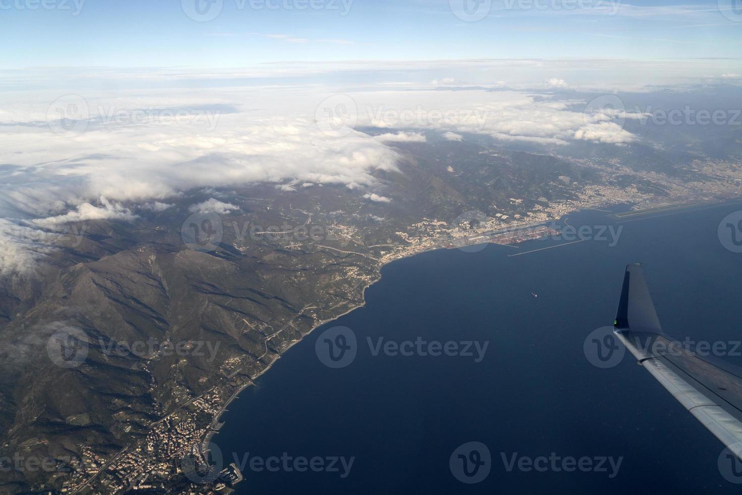 Genoa Harboe coastline aerial view panorama landscape photo