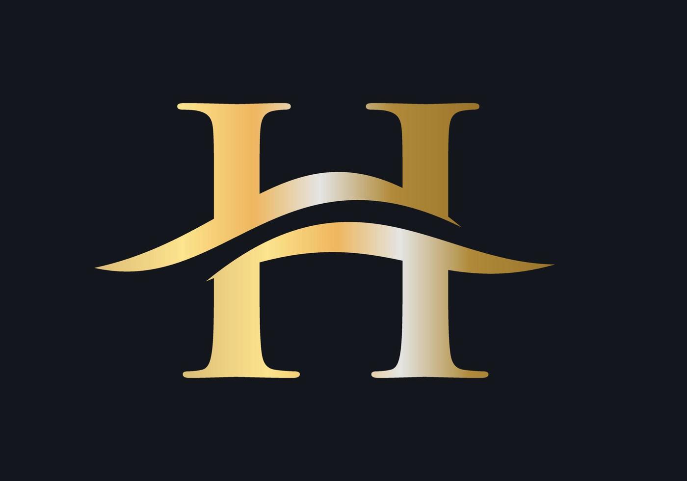 logotipo de la letra h con concepto de lujo vector
