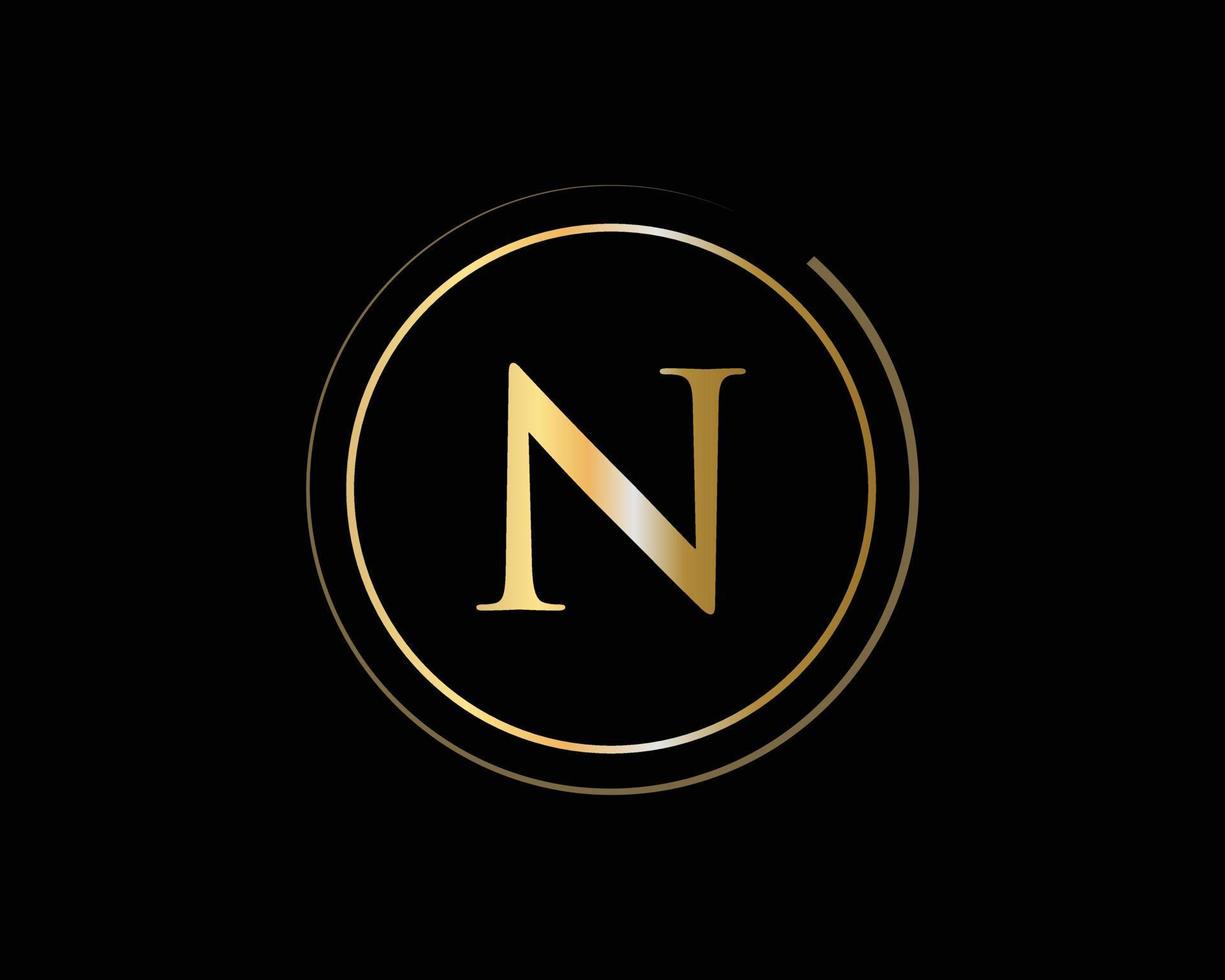 logotipo de letra n para símbolo de lujo, signo elegante y con estilo vector