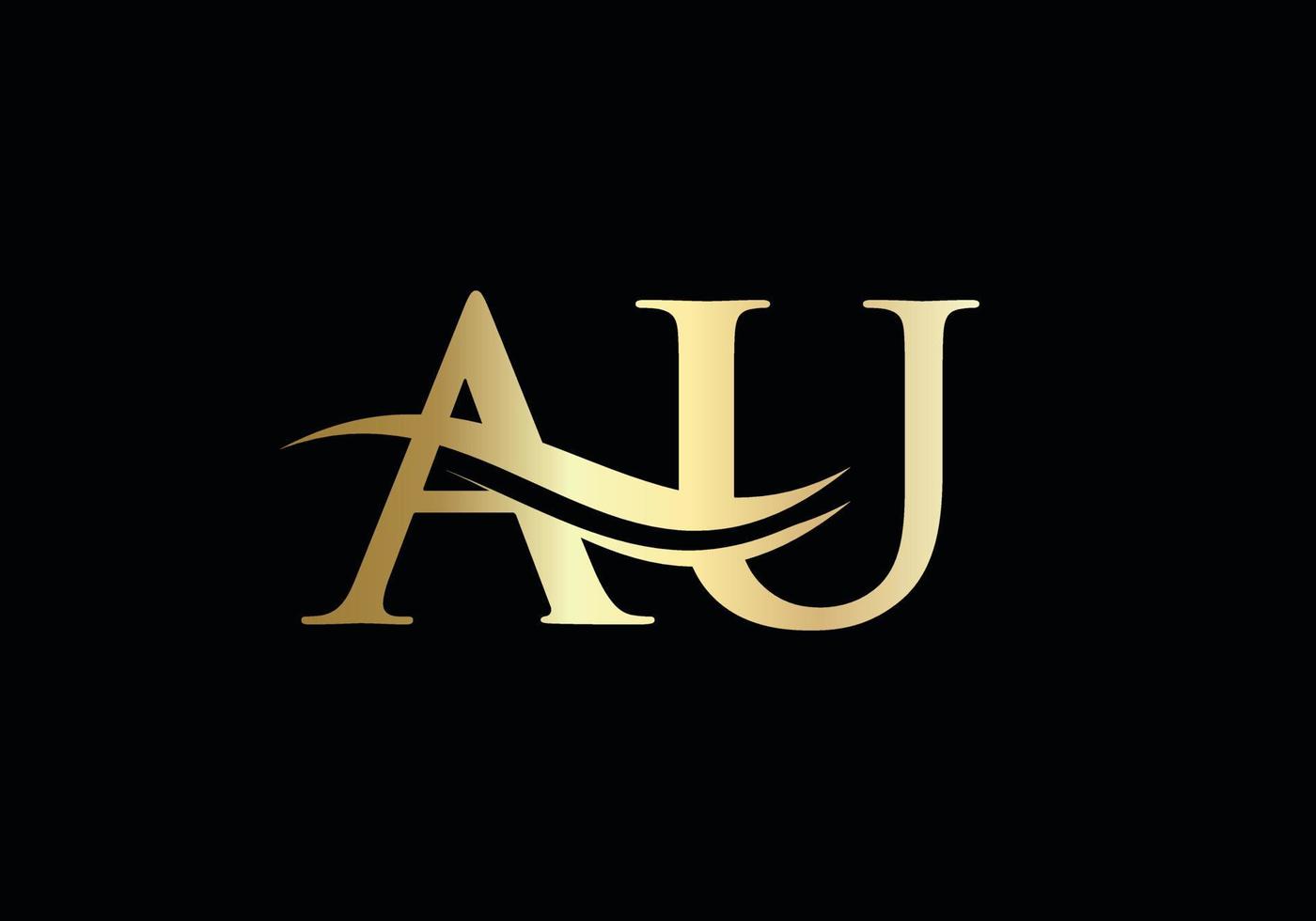 Initial AU letter business logo design vector template with minimal and modern trendy. AU logo design for business