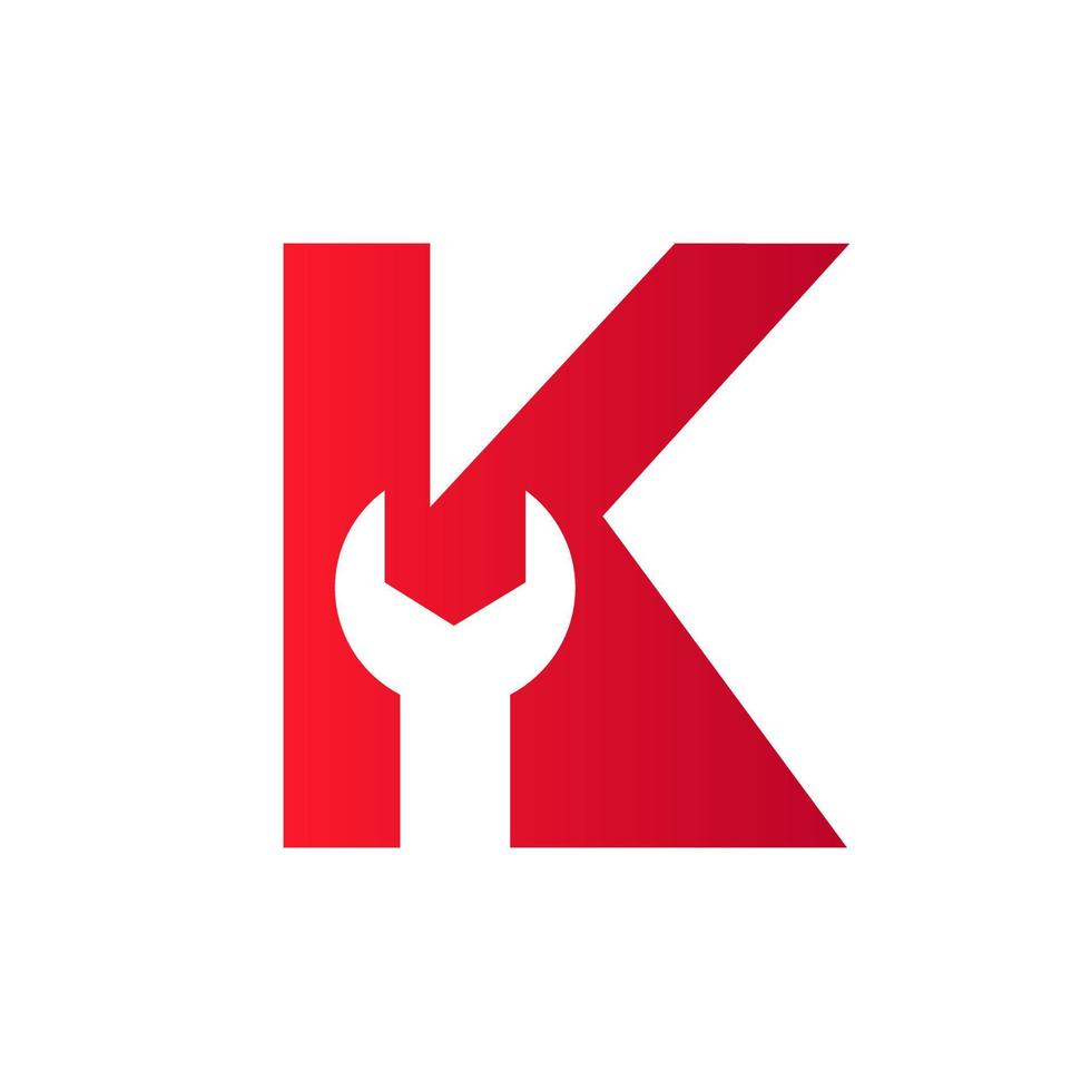 símbolo de llave de letra k para bienes raíces, construcción, plantilla de vector de logotipo de reparación de construcción
