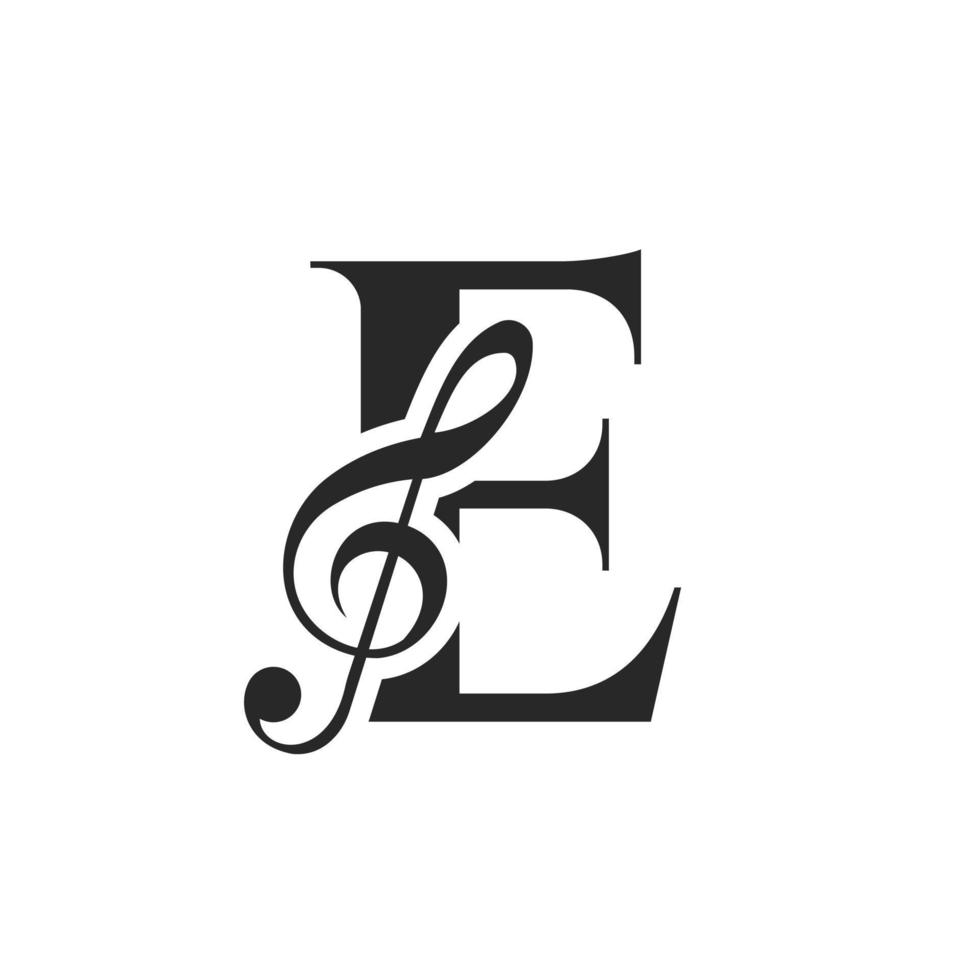 Letter E Music Logo. Dj Symbol Podcast Logo Icon Vector Template