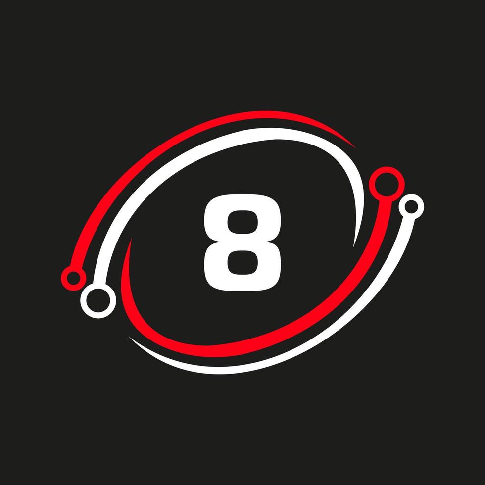 Technology Logo Design On 8 Letter Concept. Technology Network Logo Template vector