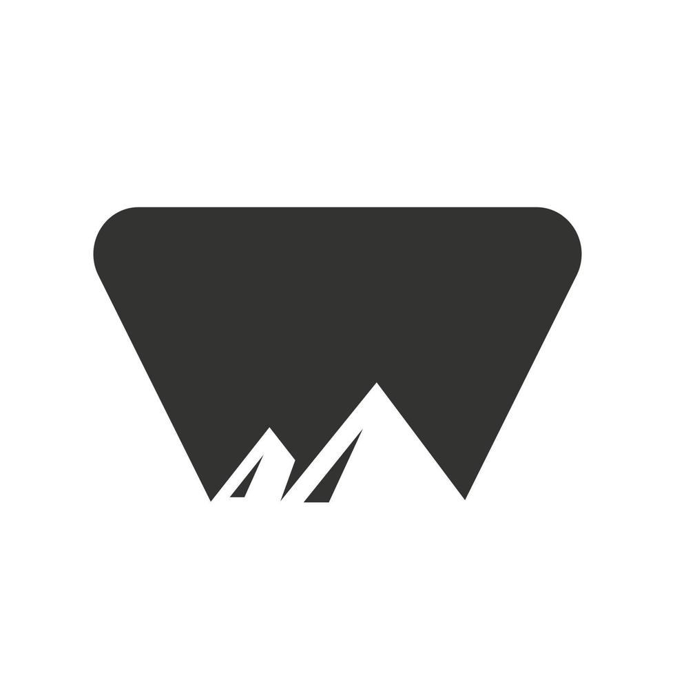 Letter V Mount Logo Vector Sign. Mountain Nature Landscape Logo Combine With Hill Icon and Template