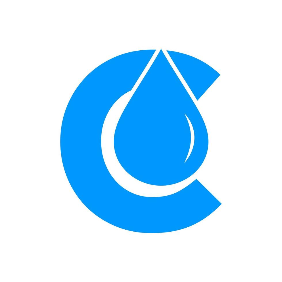 plantilla de vector de elemento de logotipo de agua de letra c. símbolo del logotipo de la gota de agua