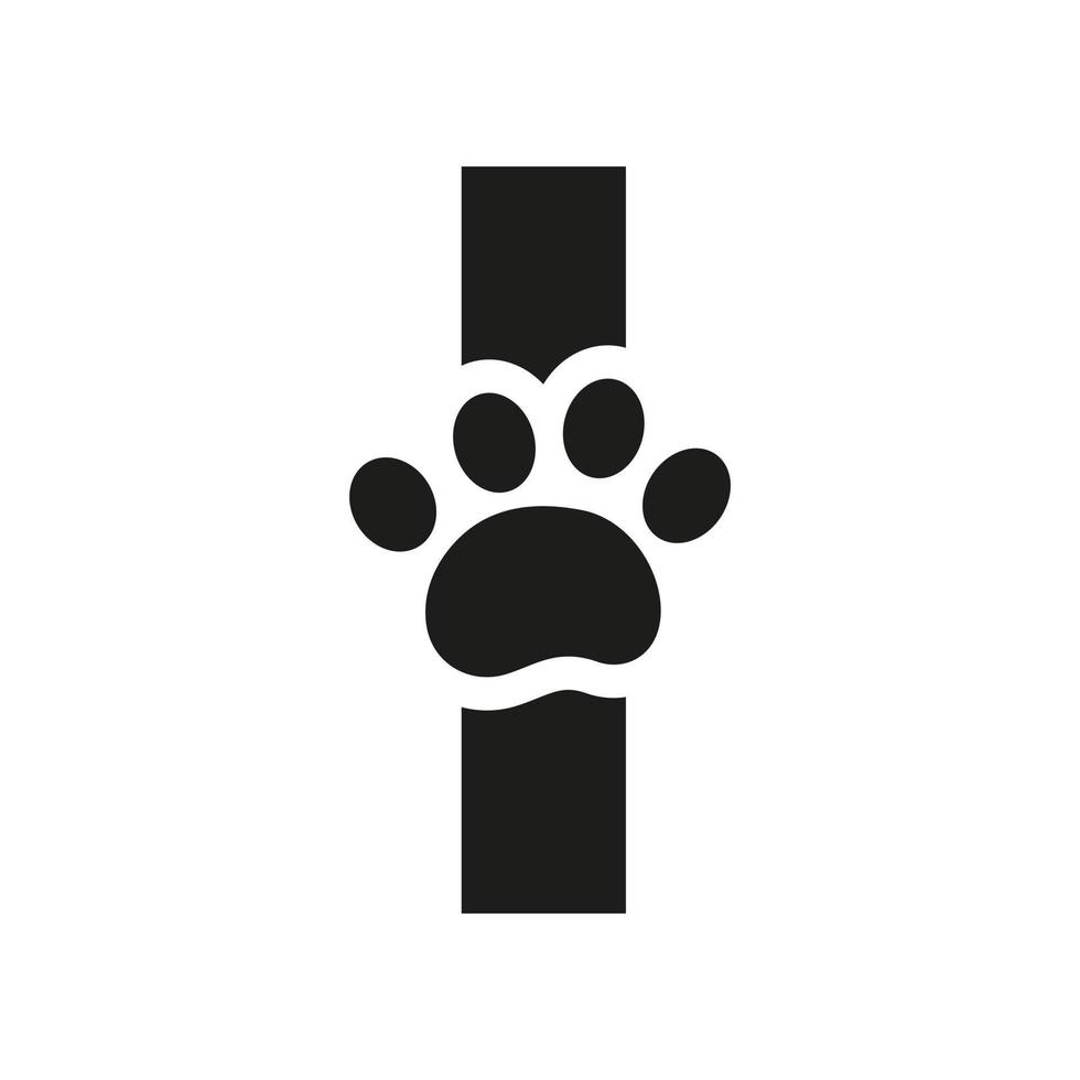 Letter I Pet Care Logo, Dog Logo Design Vector Sign and Symbol Template