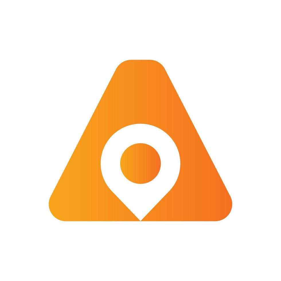 Letter A Location Logo Design Sign. Location Icon Concept With Alphabet For Road Direction Symbol Vector Template