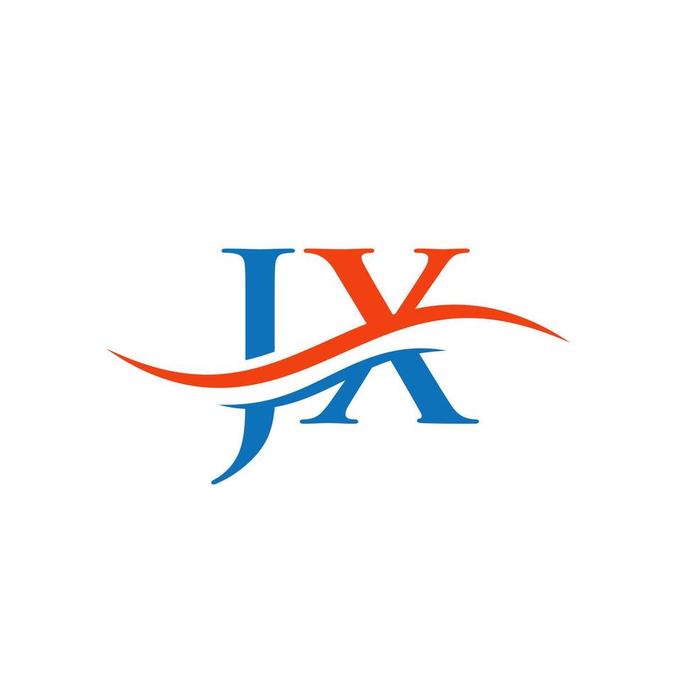 plantilla de vector de diseño de logotipo de empresa de letra jx inicial con una moda mínima y moderna. diseño de logotipo jx para empresas