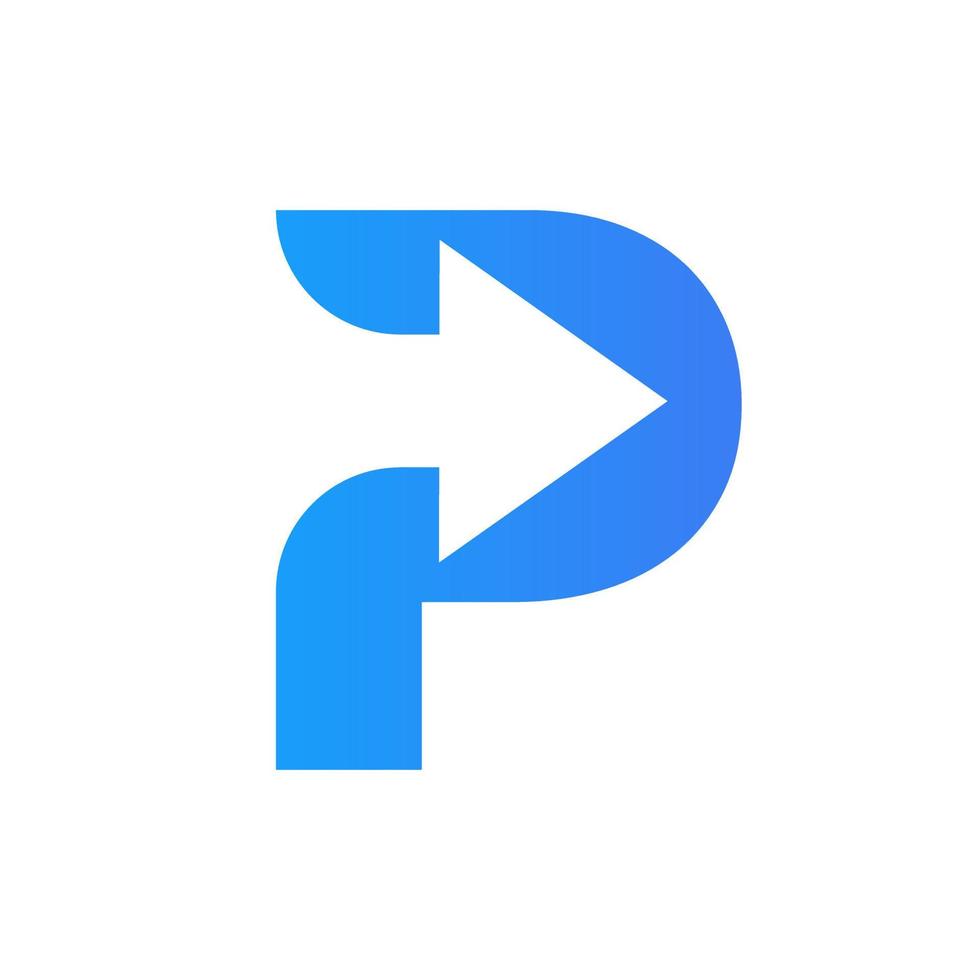 Letter P Financial Logo with Growth Arrow Design. Accounting Element, Financial Investment Symbol Vector Template