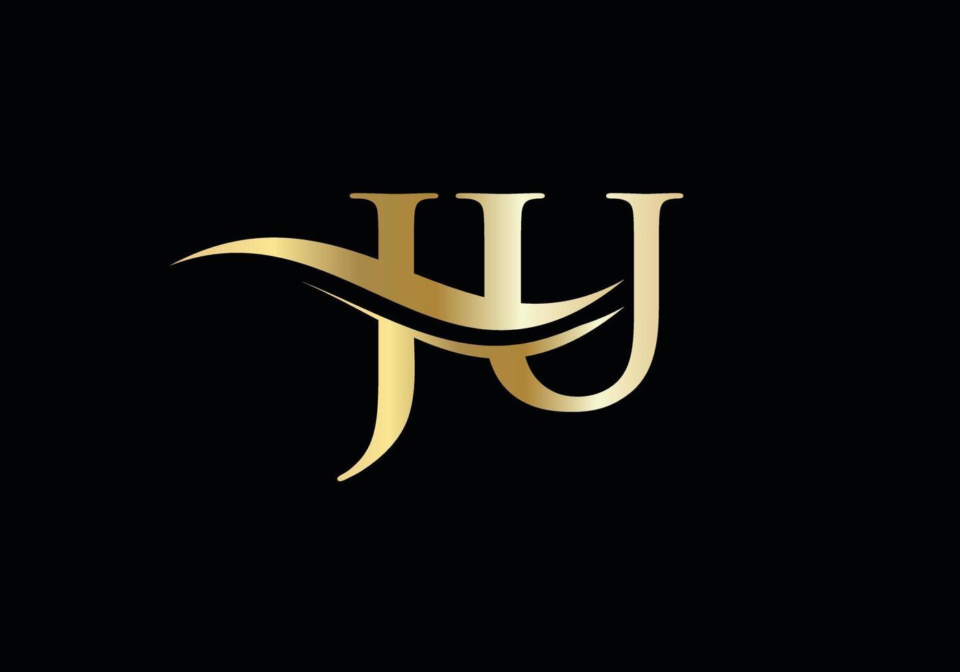 Modern JU logotype for luxury branding. Initial JU letter business logo design vector