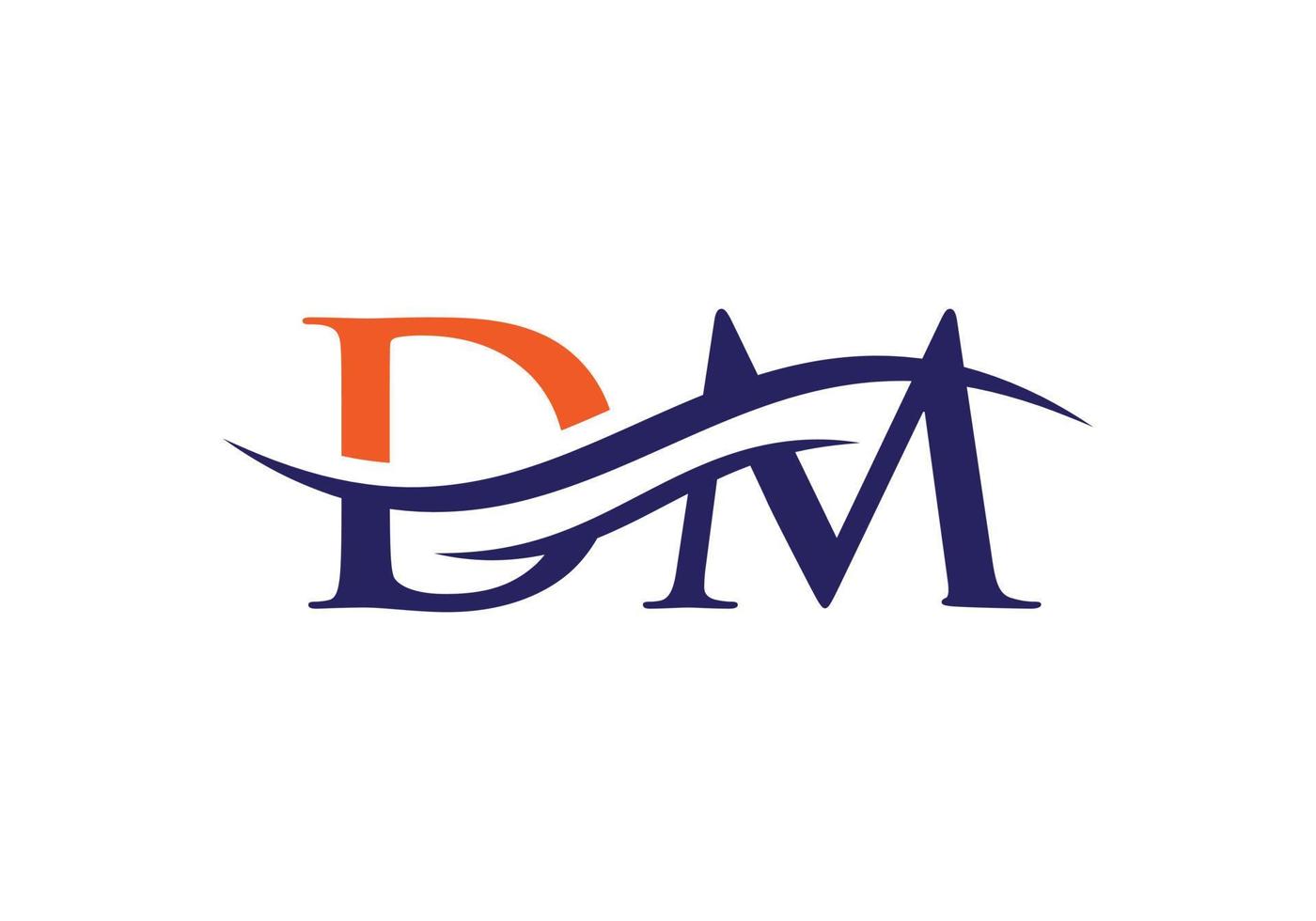 monograma letra dm logo diseño vector. diseño de logotipo de letra dm con moda moderna vector