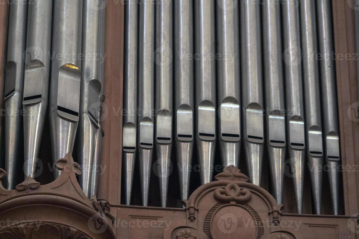 old church organ pipe detail photo