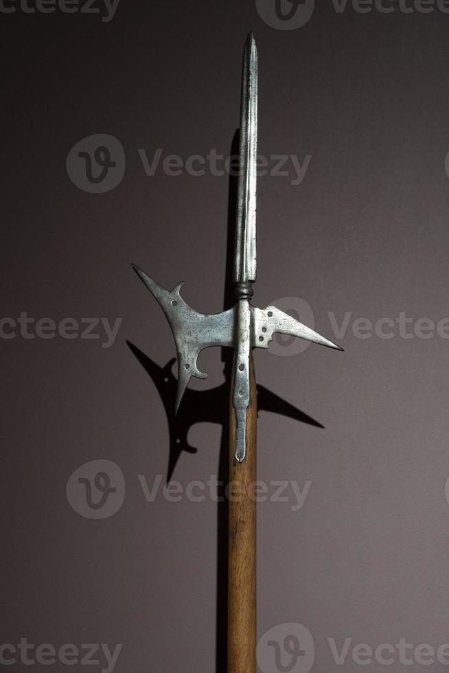 medieval iron halberd spear photo