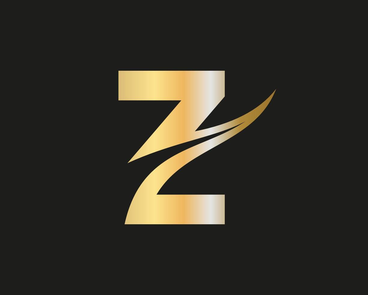 plantilla de vector de tipografía de negocio moderno de logotipo de letra inicial z