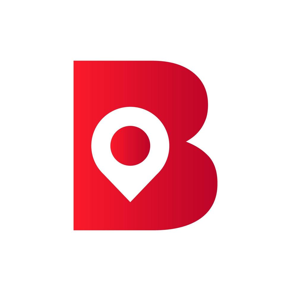 Letter B Location Logo Design Sign. Location Icon Concept With Alphabet For Road Direction Symbol Vector Template