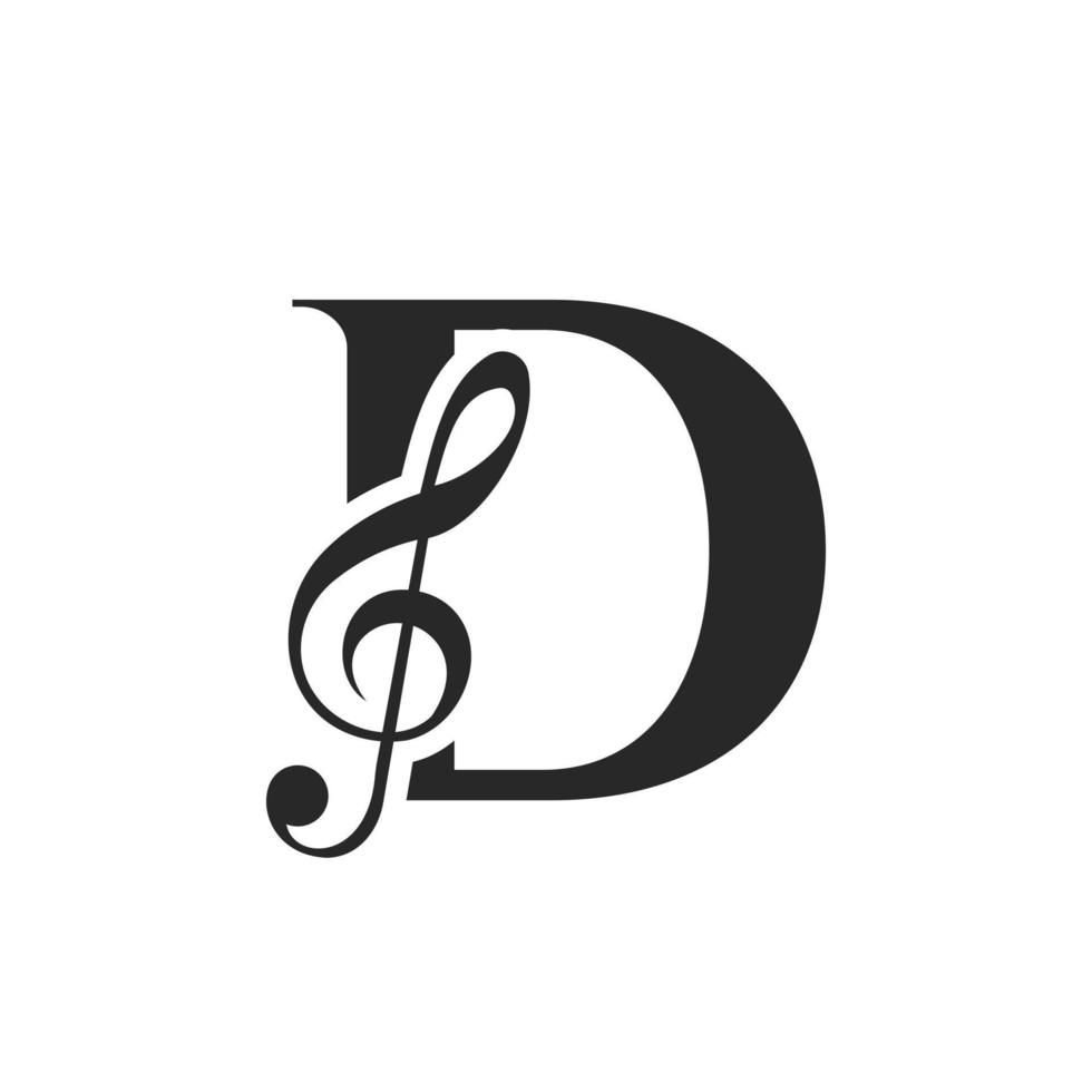 Letter D Music Logo. Dj Symbol Podcast Logo Icon Vector Template