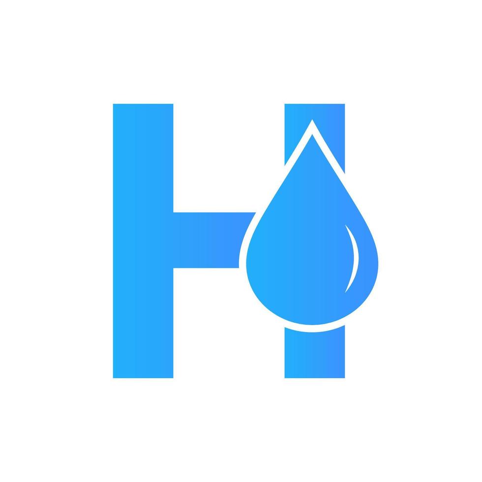 letra h plantilla de vector de elemento de logotipo de agua. símbolo de logotipo de gota de agua