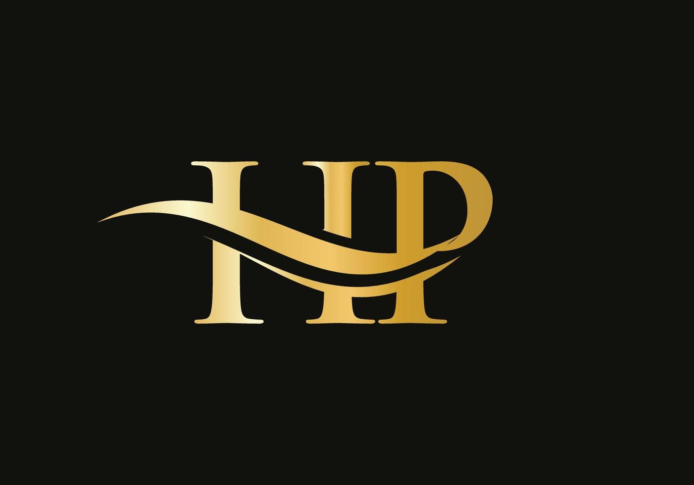 Elegant and stylish HP logo design for your company. HP letter logo. HP Logo for luxury branding. vector