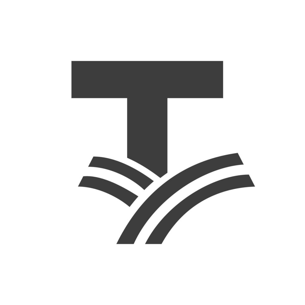 Agriculture Logo On Letter T Concept. Farm Logo Based on Alphabet for Bakery, Bread, Pastry, Home Industries Business Identity vector