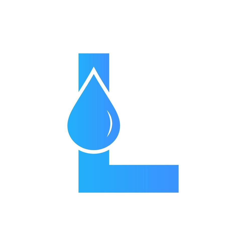letra l plantilla de vector de elemento de logotipo de agua. símbolo del logotipo de la gota de agua