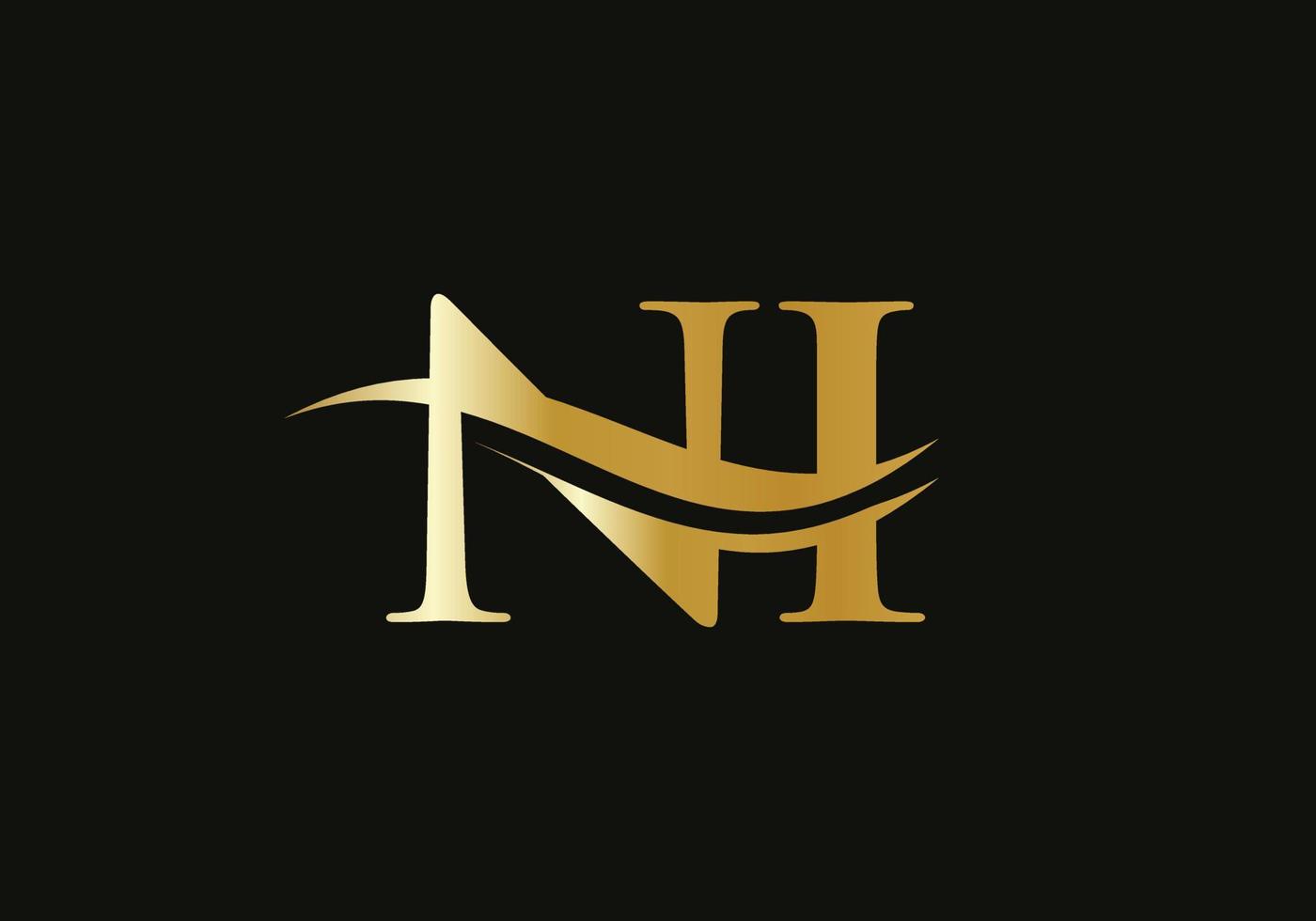 NI Logo Design for business and company identity. Creative NI letter with luxury concept vector