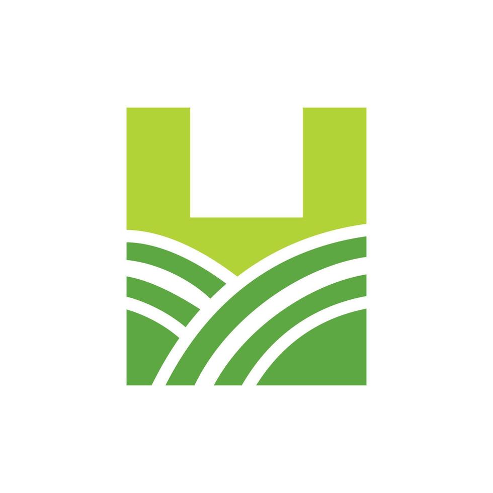 logotipo de la letra h agricultura. logotipo de agro granja basado en el alfabeto para panadería, pan, pastel, café, pastelería, identidad comercial de industrias domésticas vector