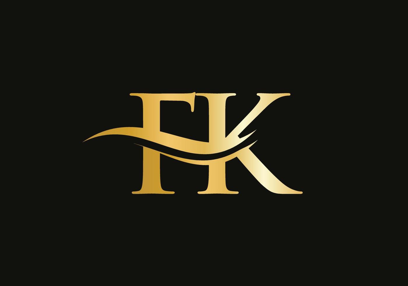 diseño moderno del logotipo fk para la identidad empresarial y empresarial. carta fk creativa con concepto de lujo vector